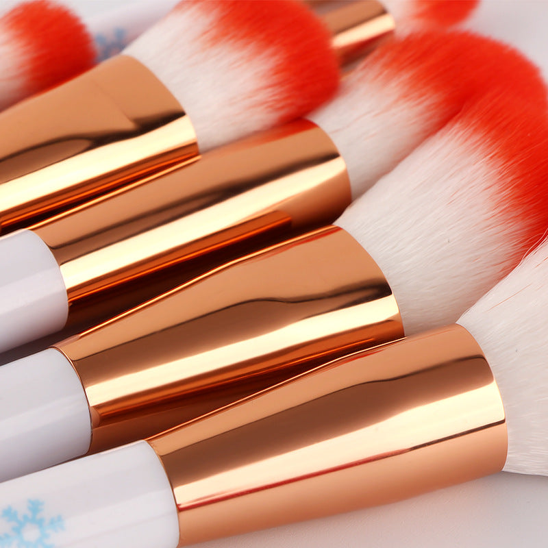 Tragbarer Weihnachts-Make-up-Pinsel mit rotem Griff