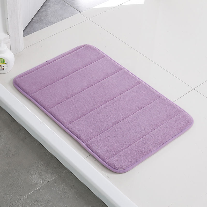 Alfombrilla de baño para el hogar, de vellón coral, con absorción de agua, antideslizante, de espuma viscoelástica, absorbente, lavable