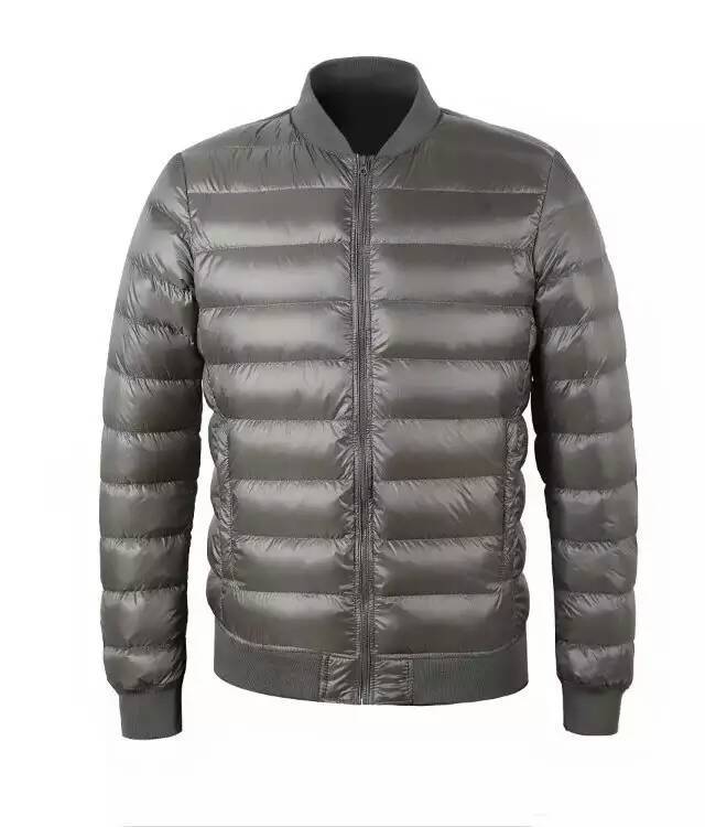 Chaqueta de plumón de cuello alto para hombre, talla grande, corte ajustado