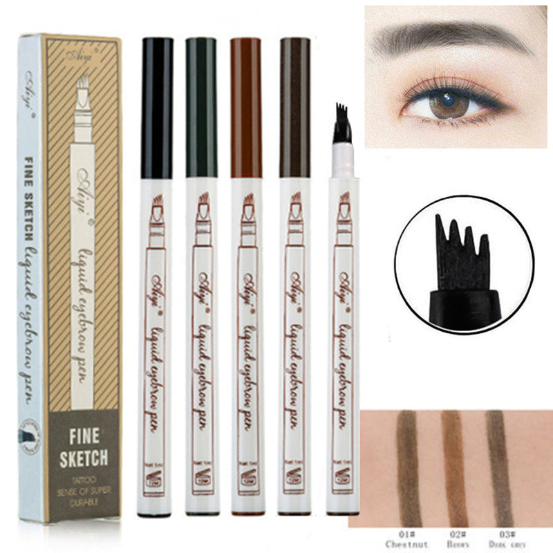 Lápiz líquido para cejas con microblading resistente al agua y de larga duración