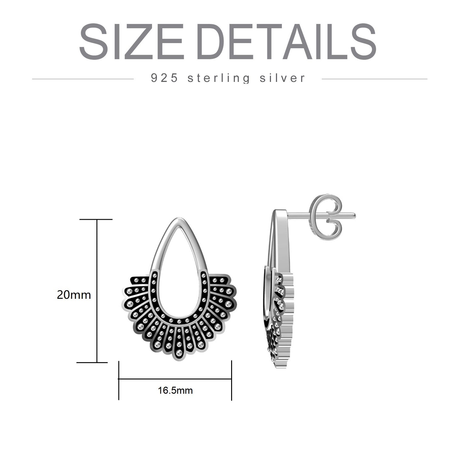 RBG Dissent Collar Earrings 925 Sterling Silver Drop/Stud Earrings RBG Earrings for Women Fan of Ruth Bader Ginsburg