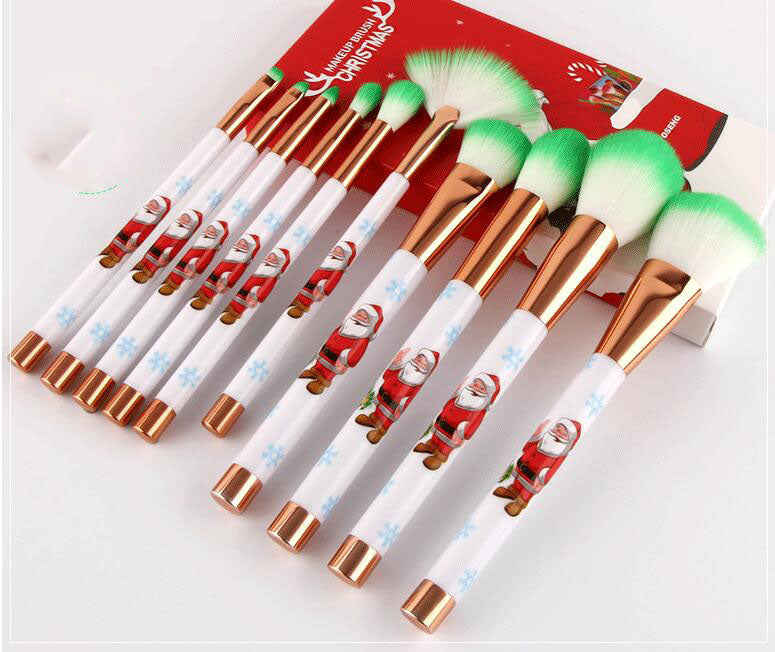 Tragbarer Weihnachts-Make-up-Pinsel mit rotem Griff
