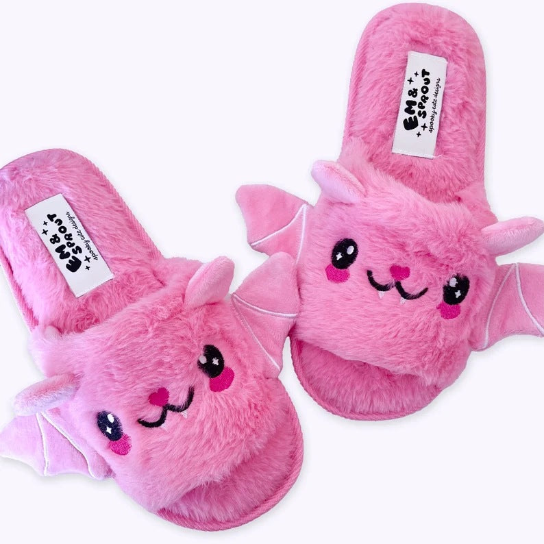 Süße Fledermaus Hausschuhe Halloween Schuhe Winter warme Hausschuhe Damen Herren