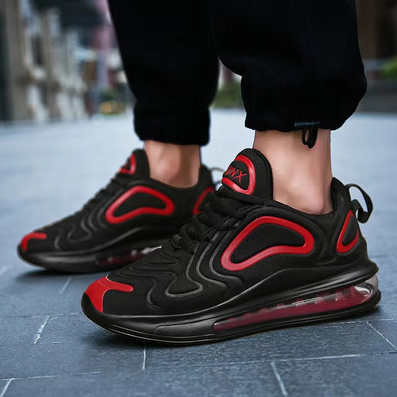 Lässige Air-Cushion-Schwarze Schuhe Herren Outdoor Atmungsaktive Schnür-Sneaker Laufsportschuhe