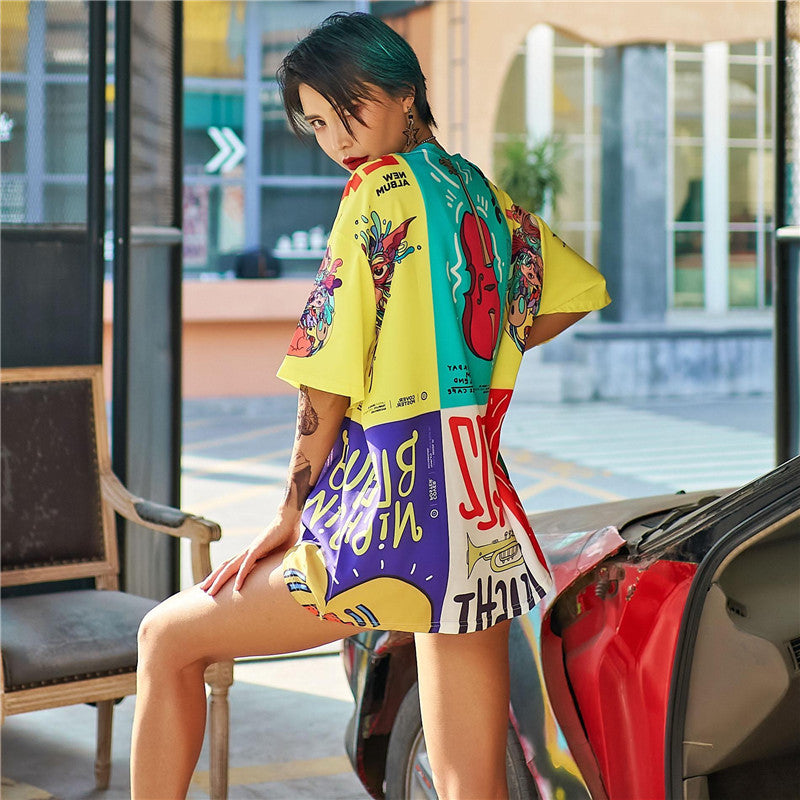 Moda estilo simple damas manga corta