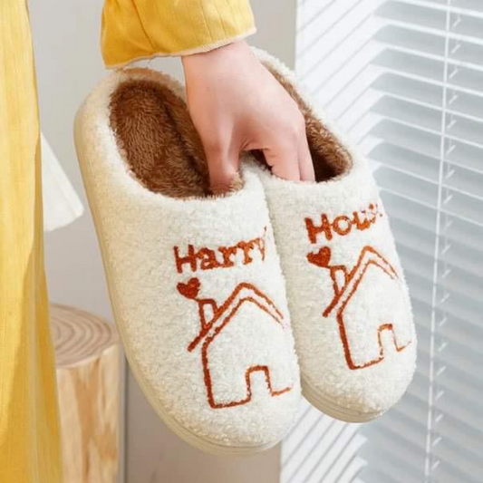 Female Home Cartoon Anti Slip Plush Slippers