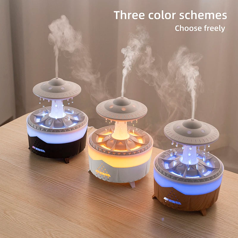 Neuer UFO-Luftbefeuchter mit Regentropfen, Luftbefeuchter mit Wassertropfen, USB-Aromatherapie, ätherische Öle, Aroma-Luftverteiler, Haushaltsnebel-Hersteller, Wohnkultur