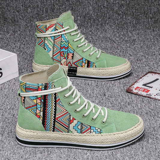 Zapatos casuales de lona de caña alta para tabla de surf