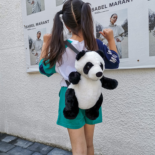 Niedlicher Panda-kleiner Rucksack-Mode-Jungen- und Mädchen-Karikatur-Plüsch-Tasche