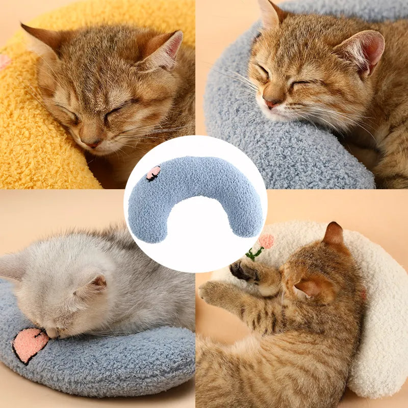 Almohada pequeña para gatos, moderna, protectora de cuello, para dormir profundamente, para cachorros, en forma de U, para mascotas, reposacabezas para gatitos, almohada para dormir para perros, productos para mascotas