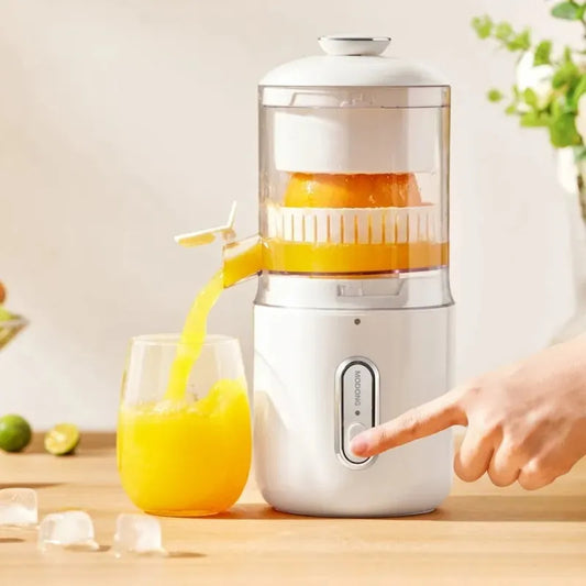 Exprimidor eléctrico inalámbrico multifuncional de acero inoxidable para naranjas y limones, miniexprimidor portátil USB a presión para cocina