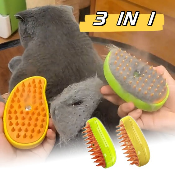 Cepillo de vapor 3 en 1 para gatos, cepillo de masaje con pulverizador eléctrico para perros y gatos, cepillo para masajes, cepillo para el cuidado de mascotas, cepillo para quitar el pelo de gato