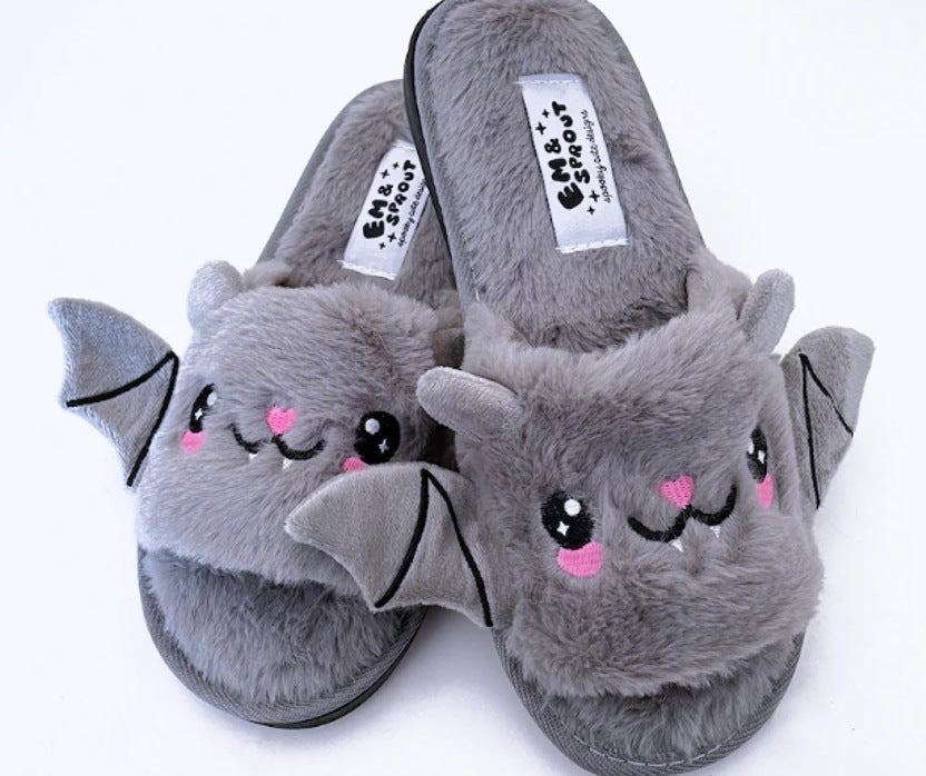 Süße Fledermaus Hausschuhe Halloween Schuhe Winter warme Hausschuhe Damen Herren