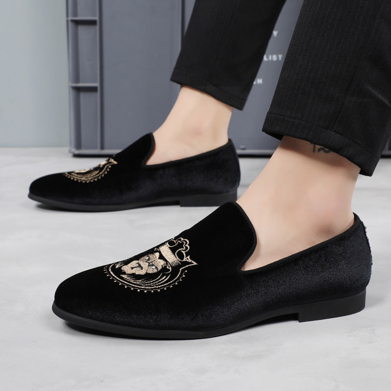 Britische atmungsaktive Tods Freizeitschuhe Trendy bestickte Lederschuhe für Herren