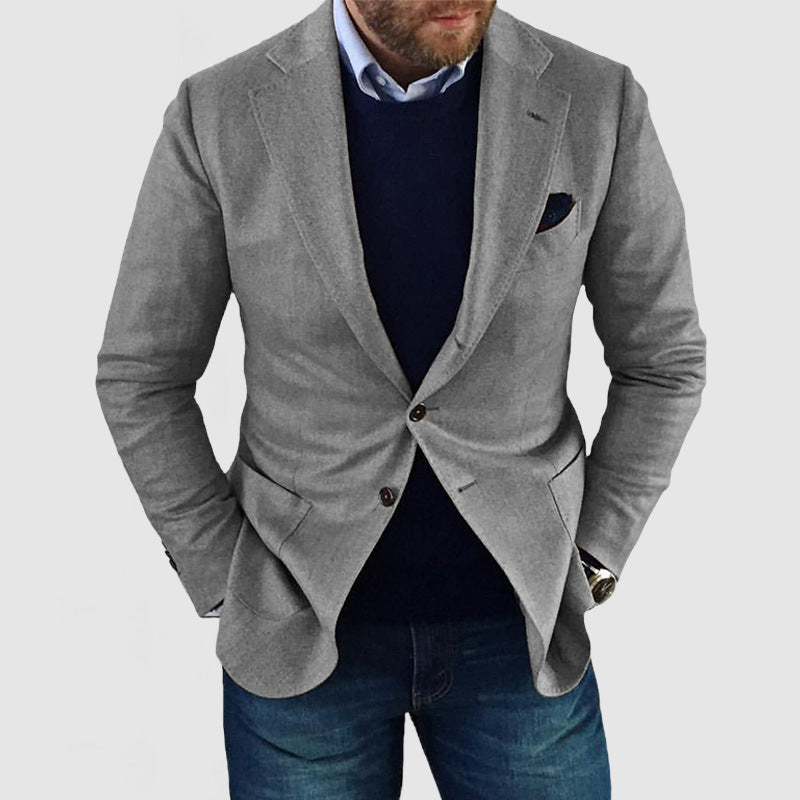 Chaqueta de hombre Commute Leisure Chaqueta de traje con doble botón estampada