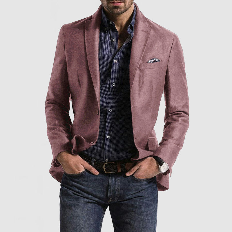 Chaqueta de hombre Commute Leisure Chaqueta de traje con doble botón estampada