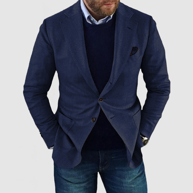 Chaqueta de hombre Commute Leisure Chaqueta de traje con doble botón estampada