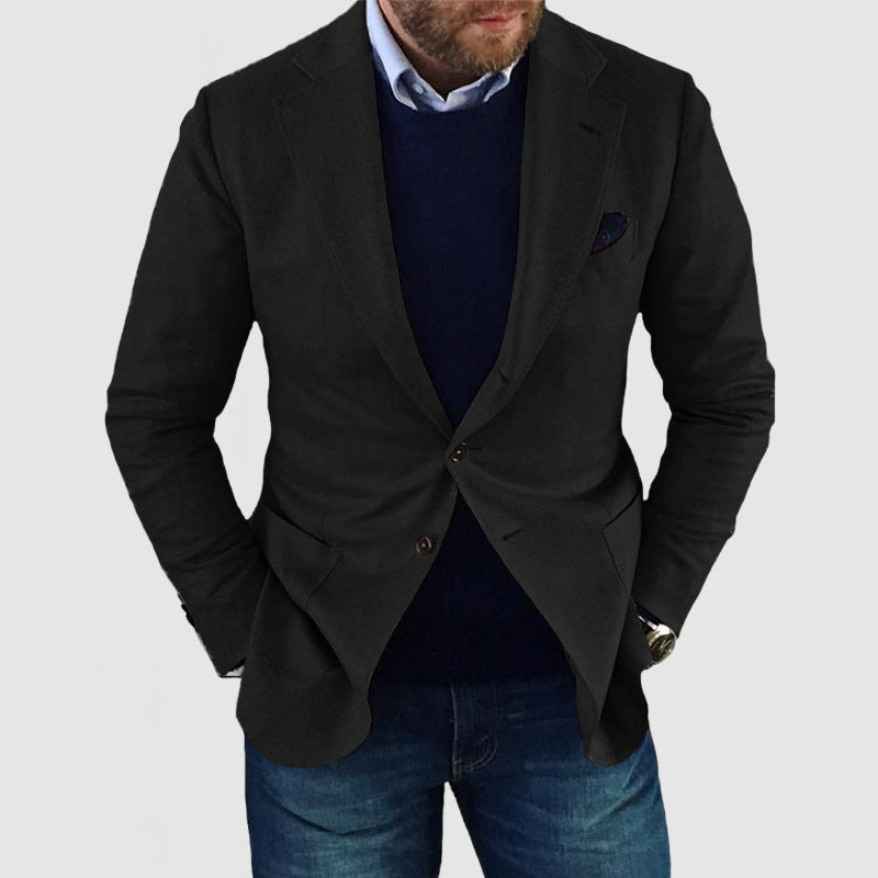 Chaqueta de hombre Commute Leisure Chaqueta de traje con doble botón estampada