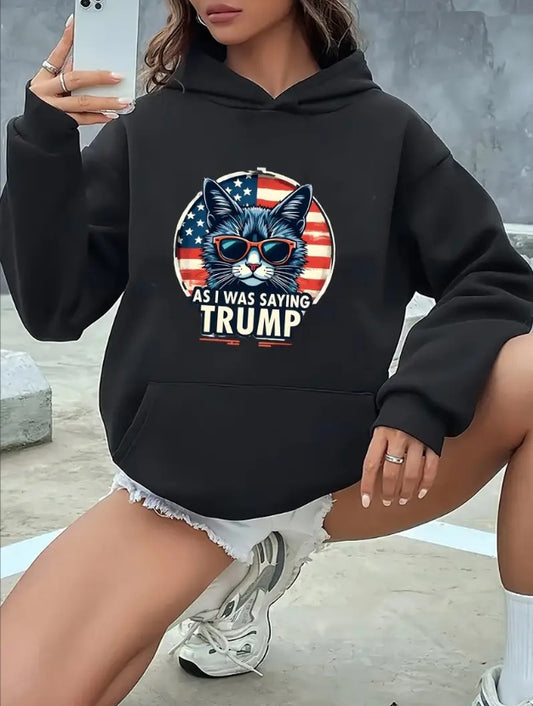 Cozy & Stylish Hooded Sweatshirt With Trendy Letter Print - Casual Long Sleeve Pullover For Women, Perfect For Fall Winter