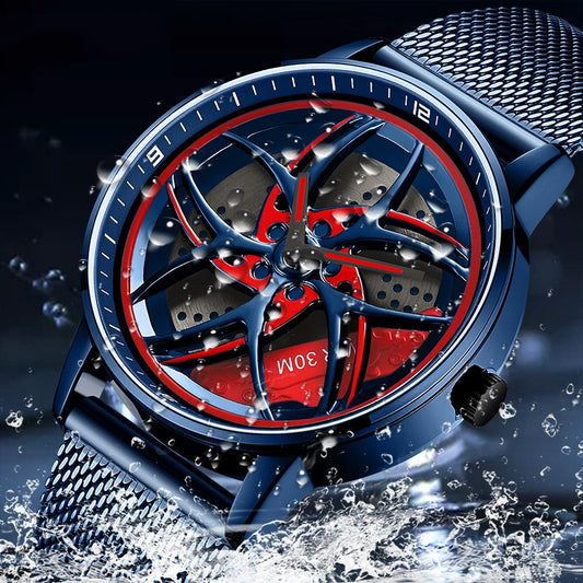 Herren-Quarzuhr mit drehbarem Riemen der Wheel-Serie