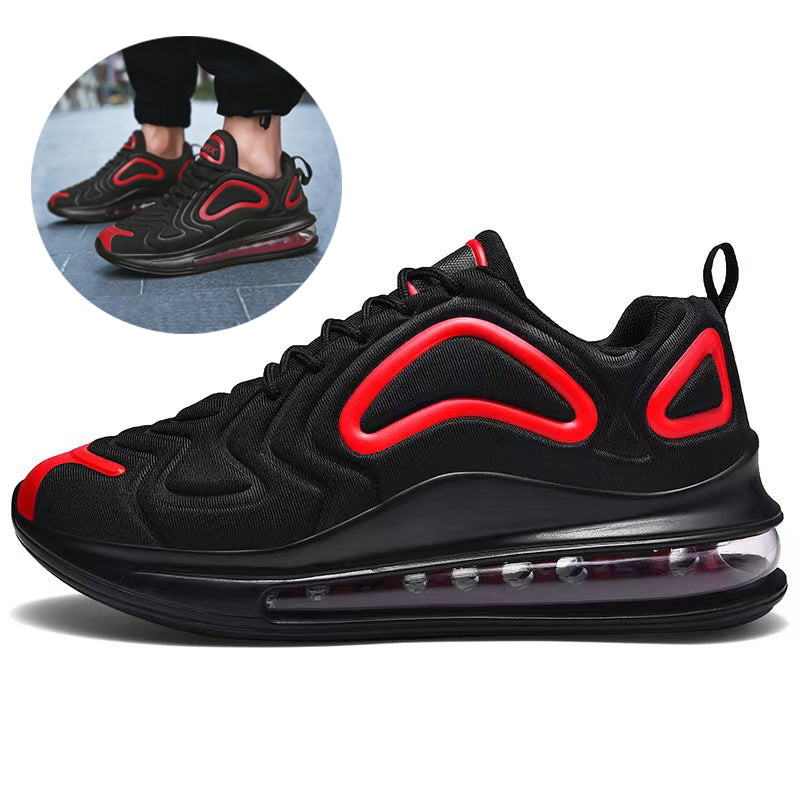 Lässige Air-Cushion-Schwarze Schuhe Herren Outdoor Atmungsaktive Schnür-Sneaker Laufsportschuhe
