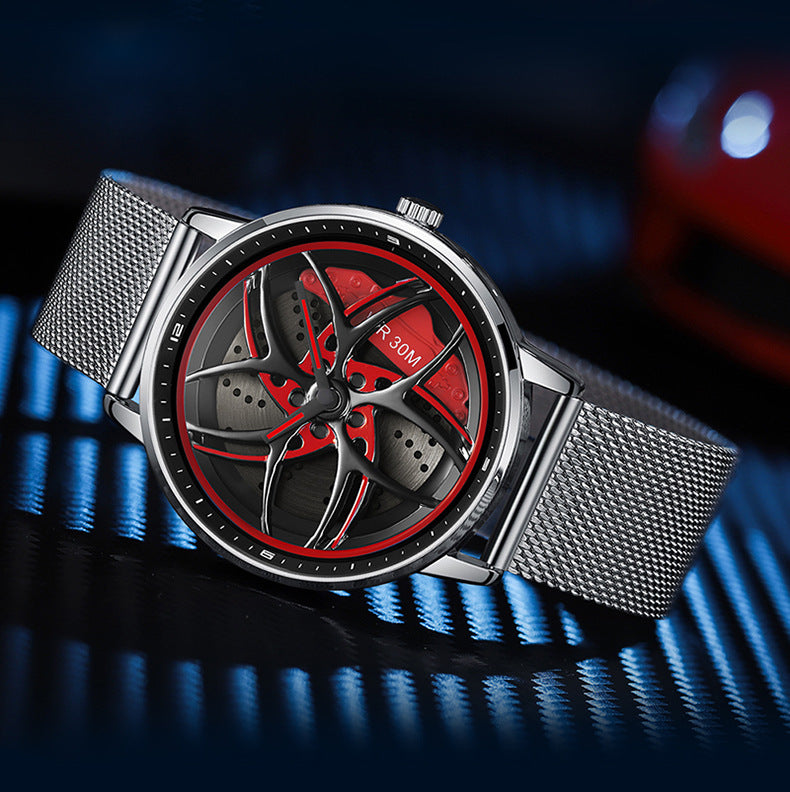 Herren-Quarzuhr mit drehbarem Riemen der Wheel-Serie