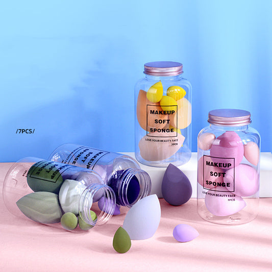 Botella Drift en caja Beauty Egg con 7 latas de polvos y esponjas de maquillaje suaves sin agua