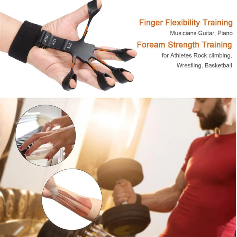 Silikon-Griffgerät, Finger-Übungsstrecker, Finger-Greifer, Krafttrainer, Stärkung des Rehabilitationstrainings