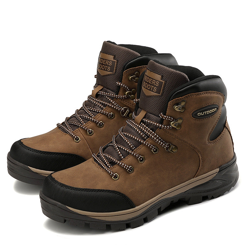 Botas altas de algodón de talla grande para hombre, de invierno, con terciopelo para mantener el calor
