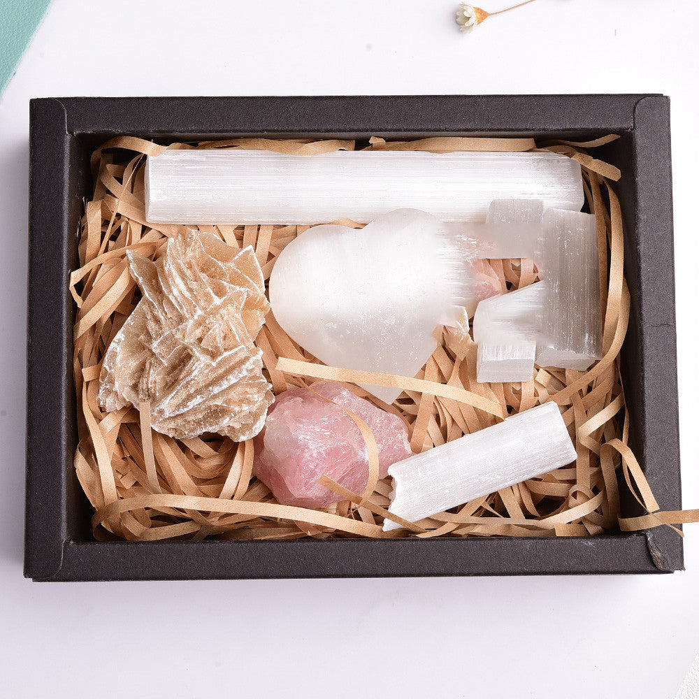 Amethyst Block Natürlicher Kristall Sechseckiges Prisma Kraftstein Exquisite Geschenkbox Verpackung