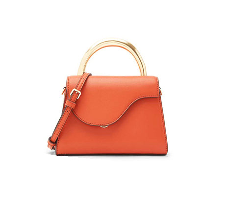 Gebogene, farbblockierende Handgelenktasche aus Metall, tragbare Messenger-Tasche für Damen