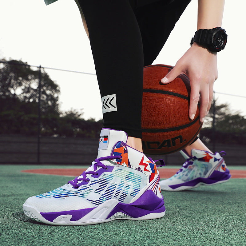 ShoeBreathable Student Sneakers Junior High School Boyss Basketball Sneakers Non-sli p