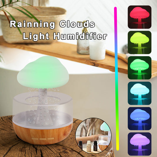 Raining Cloud Night Light Aromatherapy Essential Oil Diffuser Micro Humidifier Relaxing Mood Water Drop Sound For Home