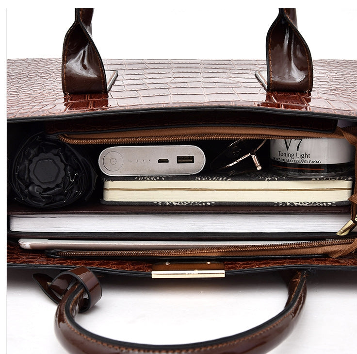 Embossed large capacity versatile crossbody bag
