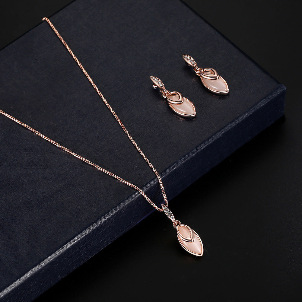 Conjunto de joyas con gemas, accesorios europeos y americanos, conjunto de joyas para bodas y novias