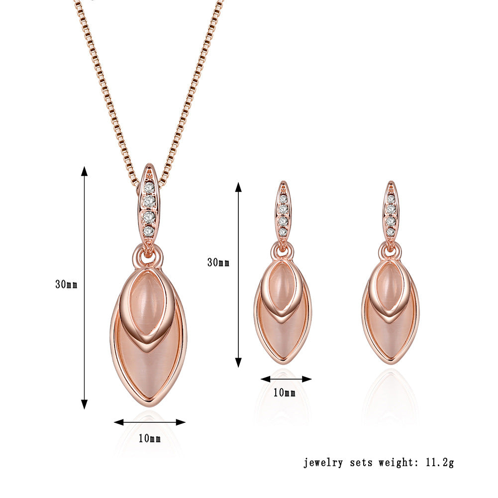 Conjunto de joyas con gemas, accesorios europeos y americanos, conjunto de joyas para bodas y novias