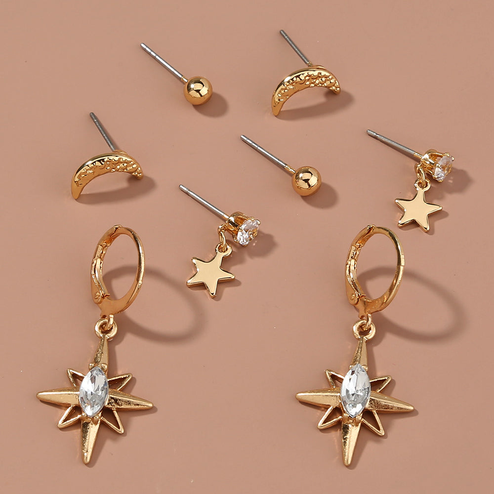 Star Moon 4-piece Set Stud Fashion