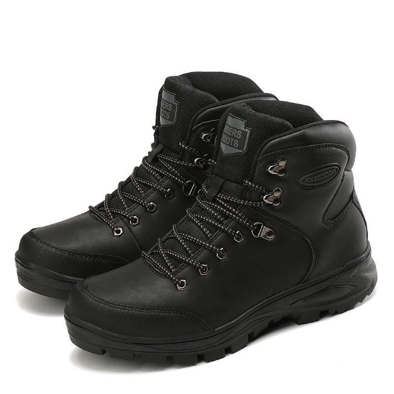 Botas altas de algodón de talla grande para hombre, de invierno, con terciopelo para mantener el calor