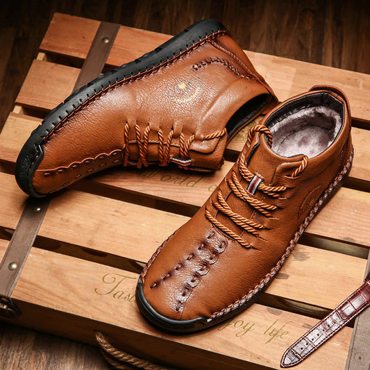 British lazy soft winter men's sports style cotton shoes