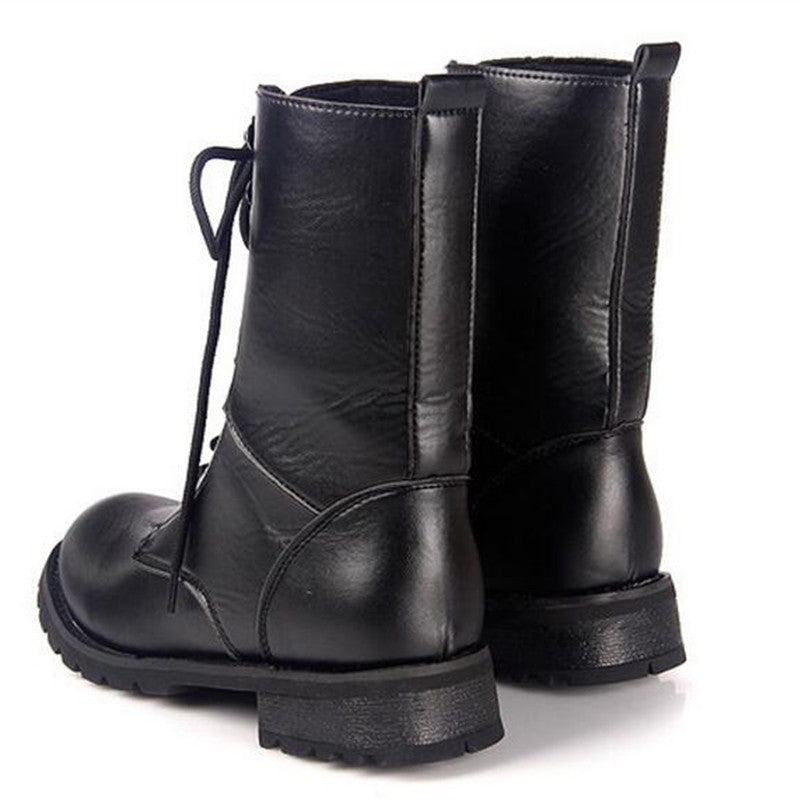 Botas Martin para mujer, estilo británico, estilo punk, botas de vendaje, botas clásicas de motocicleta negras impermeables de otoño e invierno de alta calidad 