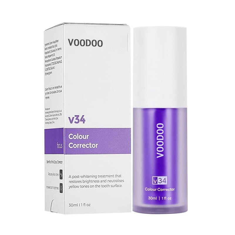 Teeth Whitening Essence V34 Purple Toothpaste Teeth Beauty Artifact Press-type Small Purple Bottle Cross-border Exclusively Available For Wholesale Delivery