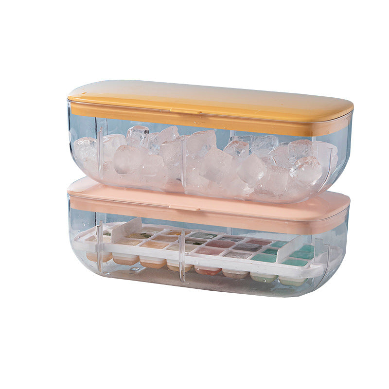 Bandeja para cubitos de hielo con caja de almacenamiento Moldes para cubitos de hielo de desmoldeo rápido Máquina para hacer hielo perezoso para cócteles Whisky Bar Herramientas de cocina Accesorios