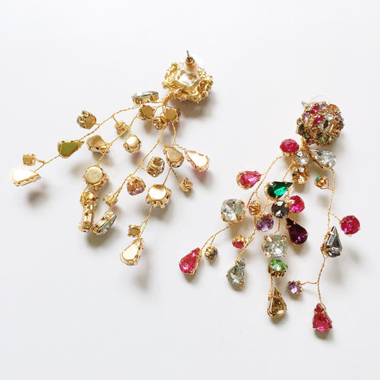 Pendientes de diamantes de colores Pendientes de cristales de colores