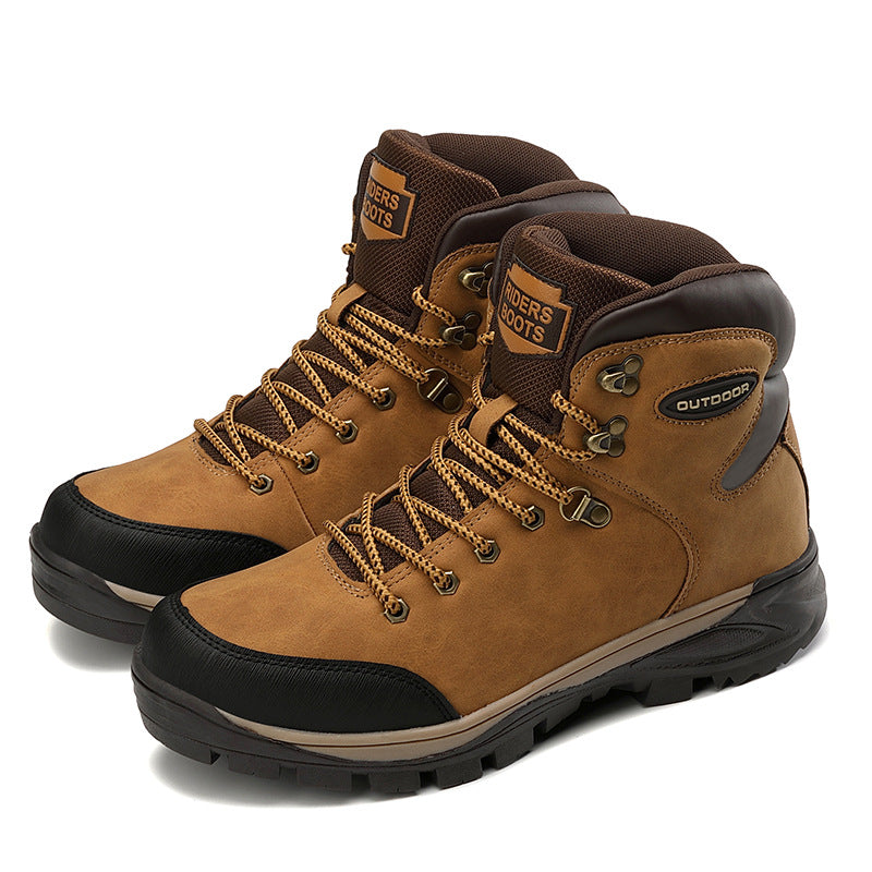 Botas altas de algodón de talla grande para hombre, de invierno, con terciopelo para mantener el calor