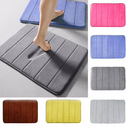 Alfombrilla de baño para el hogar, de vellón coral, con absorción de agua, antideslizante, de espuma viscoelástica, absorbente, lavable