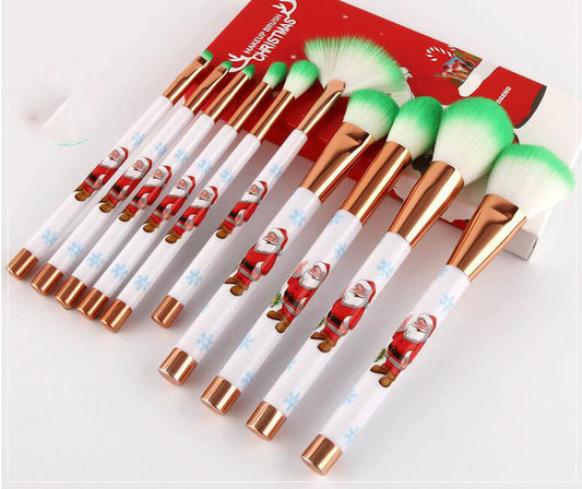 Tragbarer Weihnachts-Make-up-Pinsel mit rotem Griff
