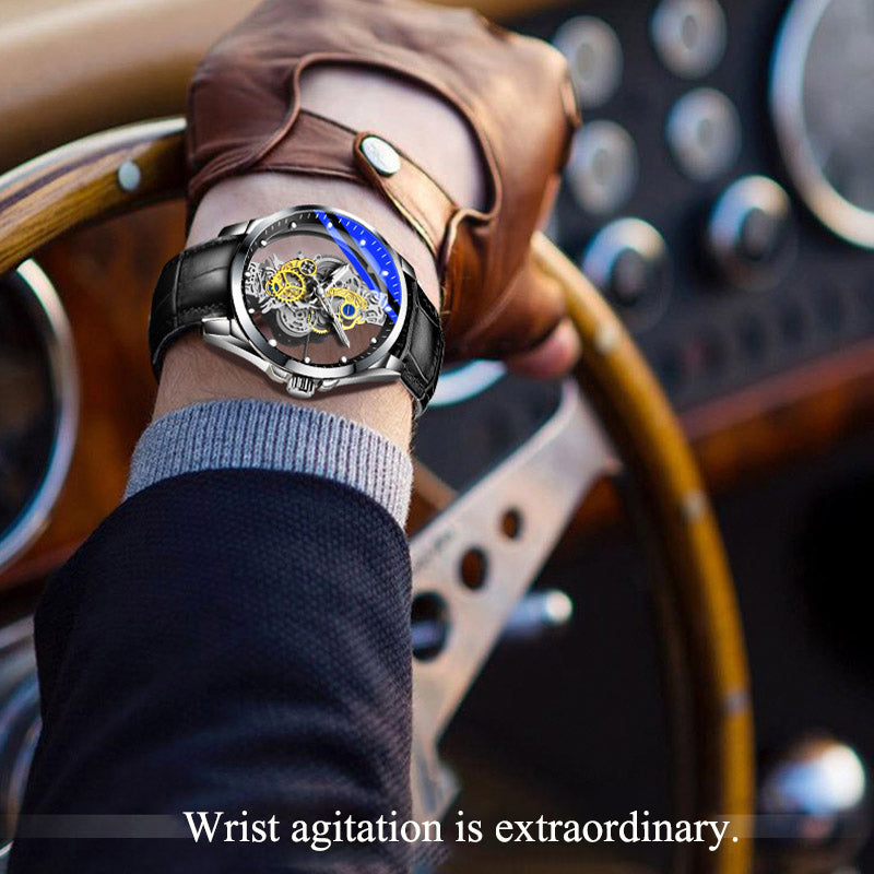 New Men Watch Skeleton Automatic Quartz Watch Gold Skeleton Vintage Man Watch Mens Watches Top Brand Luxury